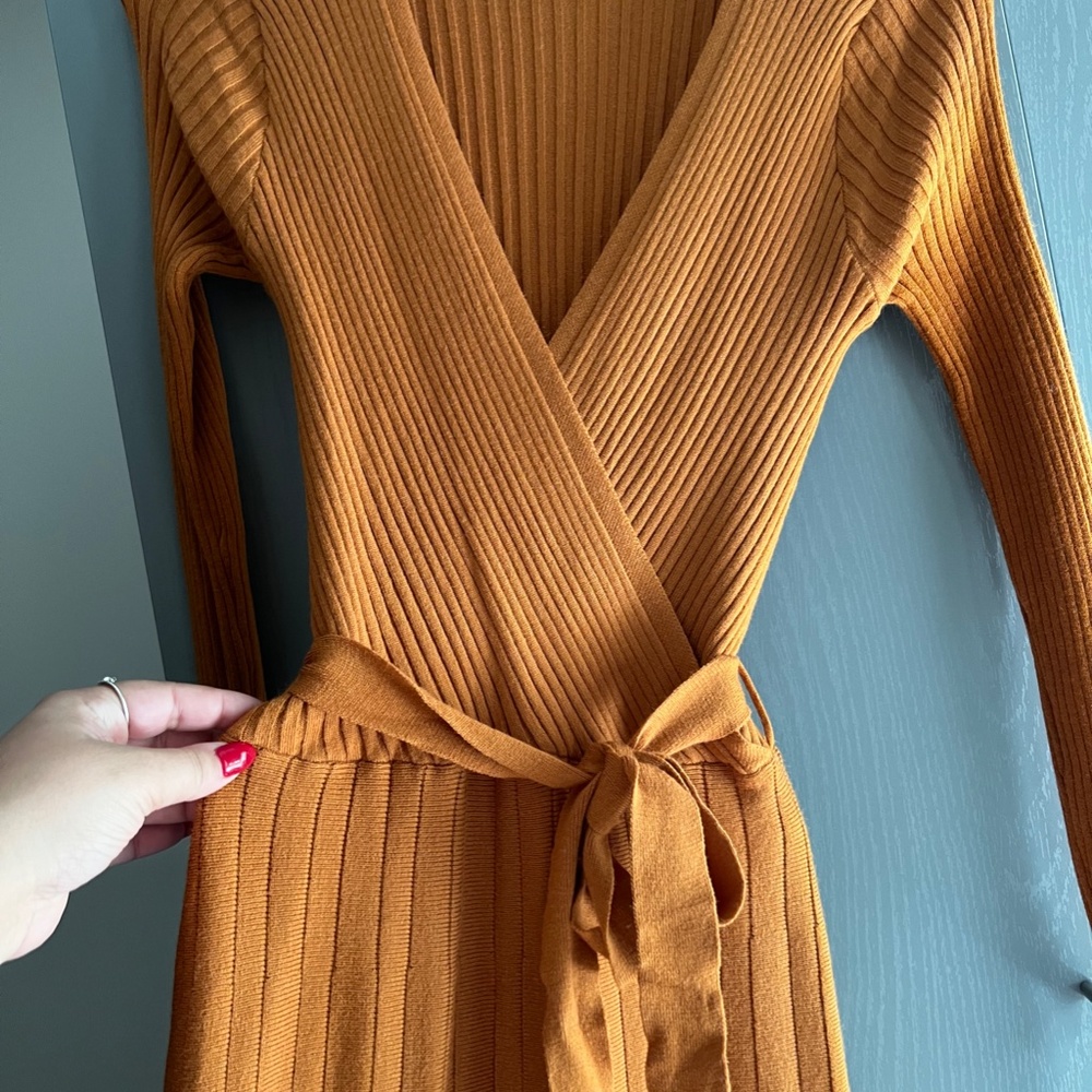 Shein Burnt orange knit long sleeve  Dress